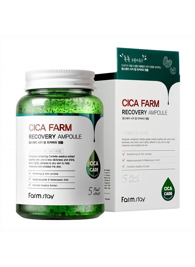FARM STAY CICA FARM Recovery Ampoule 8.45 fl oz/ 250ml, Hydrating, Calming Gel Ampoule with Vitamin Capsules
