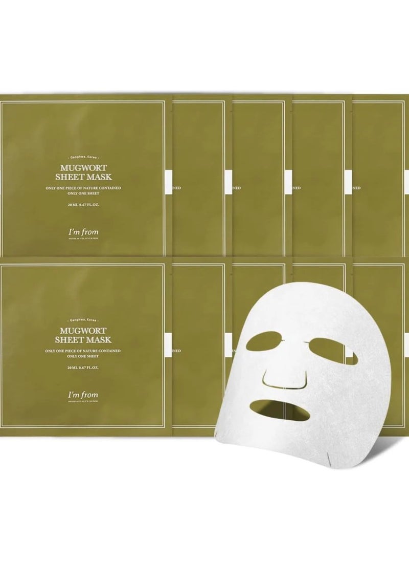 I'M From, Mugwort Sheet Mask, 10 Sheet, 0.67 Fl Oz 20 Ml