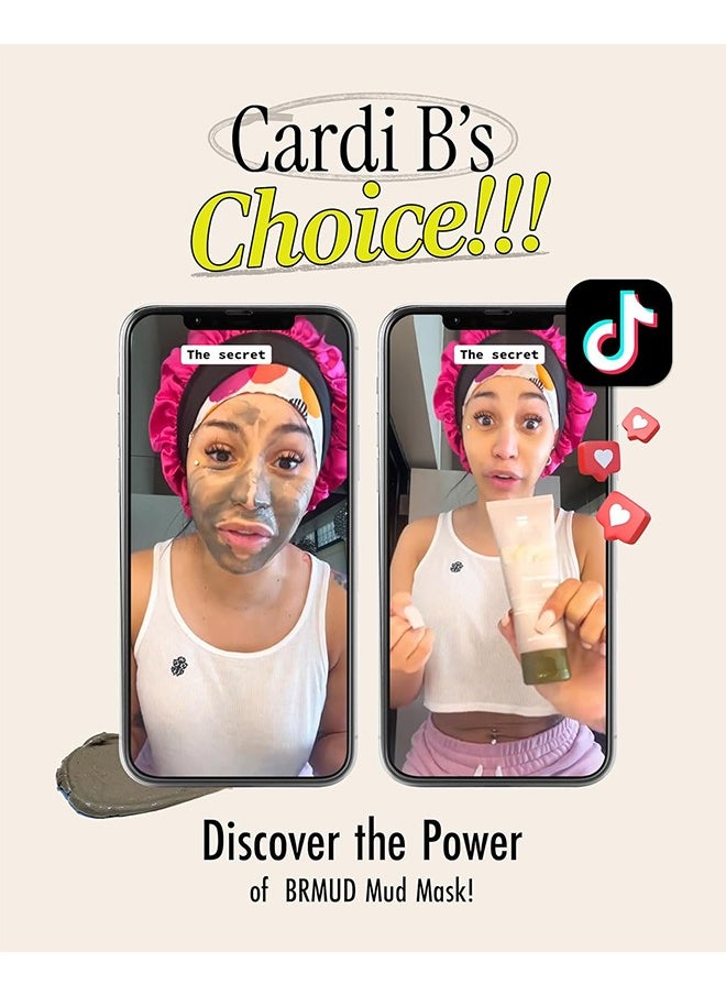 Relief Mud Mask, Cardi B Body Mud Mask Recovery Relief Mud Clay, Hydrating & Moisturizing Deep Pore Cleanser Face & Body Mask 91.8% Nature-Derived Ingredients, 110ml