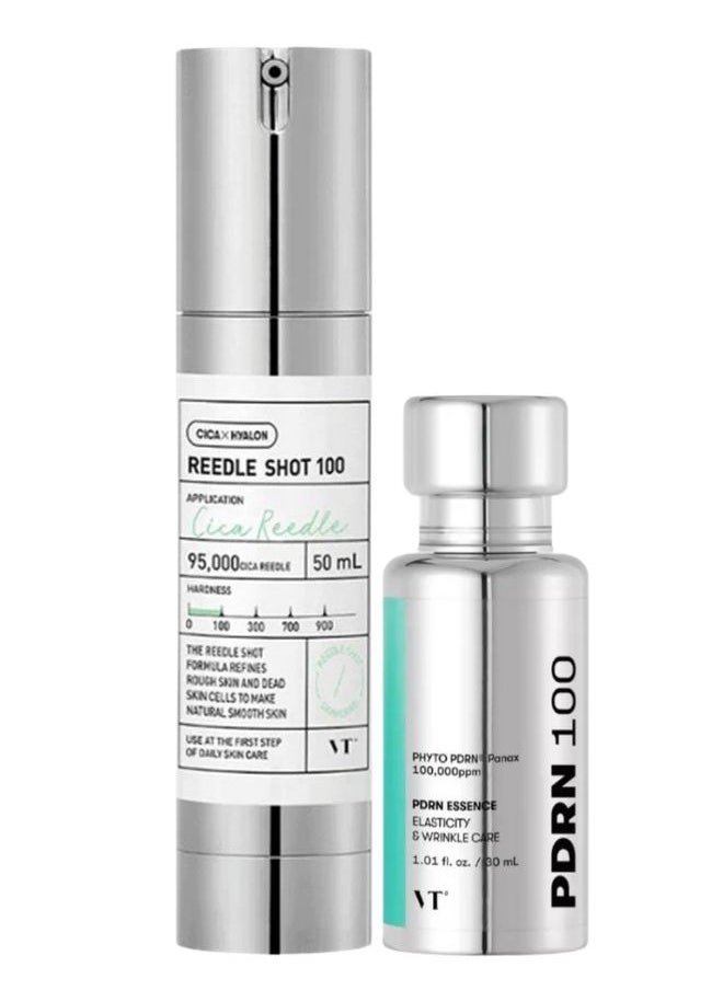 Perfect Glowing Skin Duo (VT Reedle Shot 100 50ml And VT Cosmetics PDRN 100 Essence 30ml)