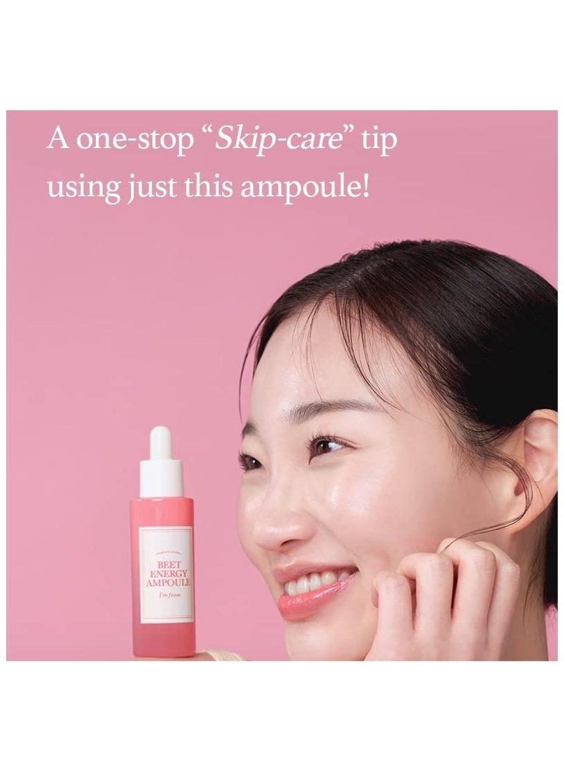 I'm from Beet Energy Ampoule, 81.5% red beet extract, Intensive vitalization care, Micro Squalane Capsules for deeper hydration, rich in minerals and betaine, radiance, nourishment - 30ml