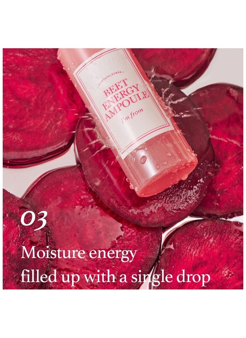 I'm from Beet Energy Ampoule, 81.5% red beet extract, Intensive vitalization care, Micro Squalane Capsules for deeper hydration, rich in minerals and betaine, radiance, nourishment - 30ml
