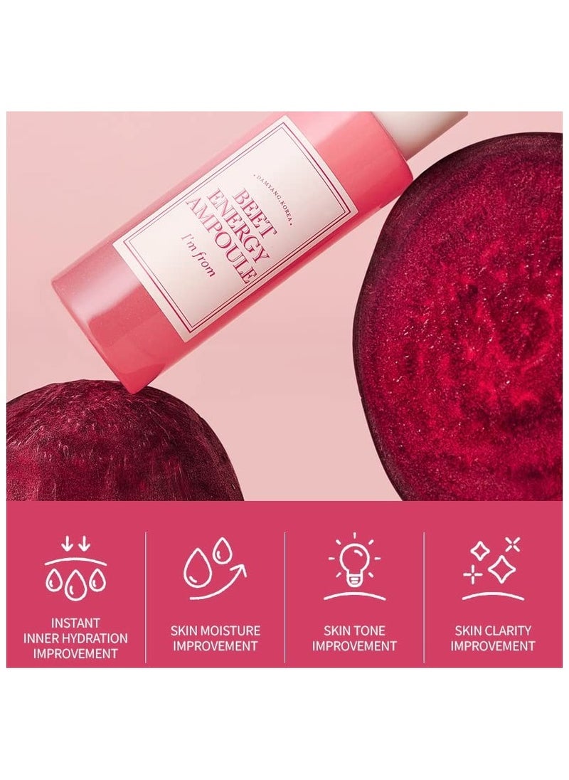 I'm from Beet Energy Ampoule, 81.5% red beet extract, Intensive vitalization care, Micro Squalane Capsules for deeper hydration, rich in minerals and betaine, radiance, nourishment - 30ml