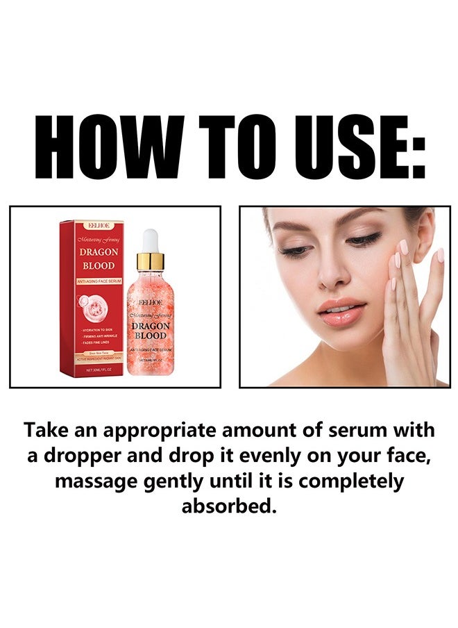 Dragon Blood Anti-Aging Face Serum，Hydration To Skin, Firming Anti Wrinkle and  Fades Fine Lines,Oil-Free Moisturizer for a Youthful Glow 30ml