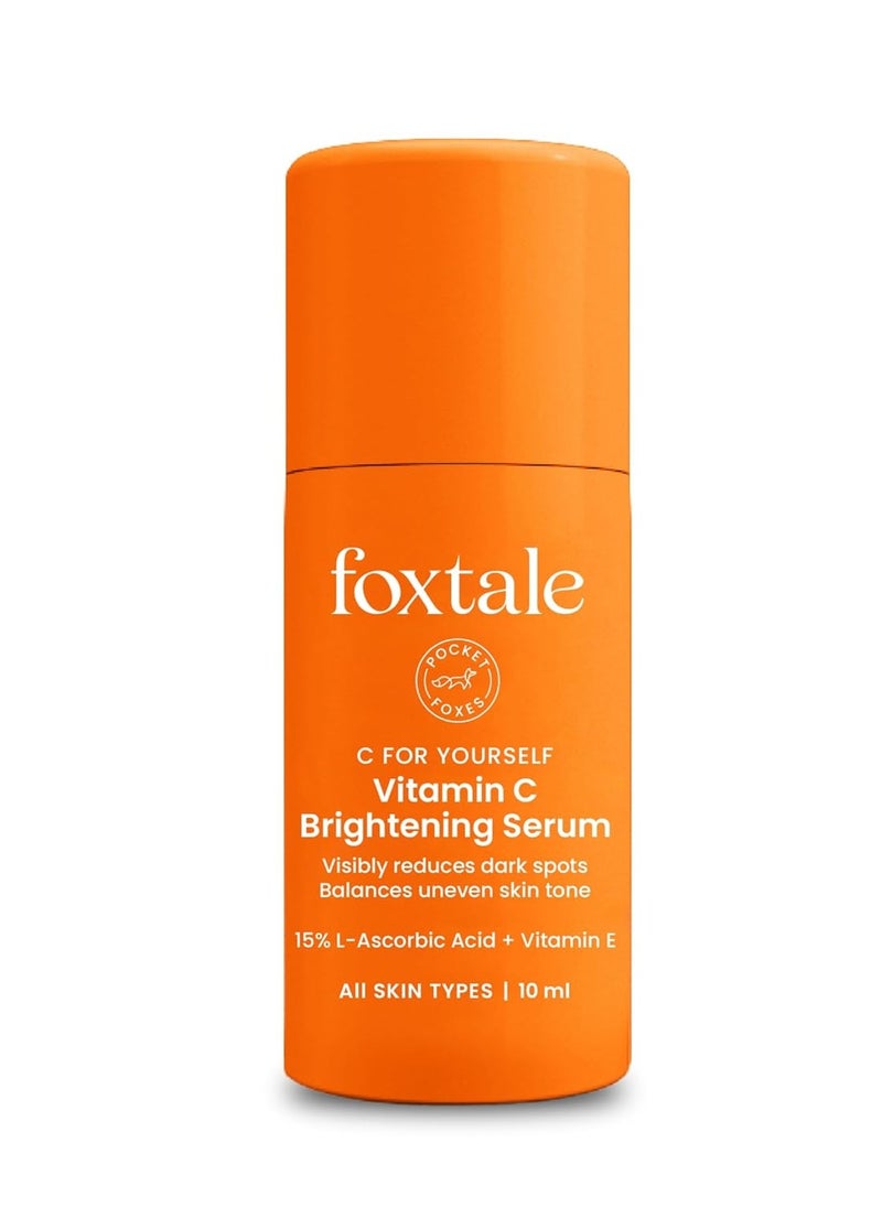 Foxtale 15% Vitamin C Face Serum for Glowing Skin | Pure L-Ascorbic Acid and Vitamin E | Brightening Serum for Dark Spots,Dull Skin,Uneven Skin Tone | All Skin Types | 10 ml