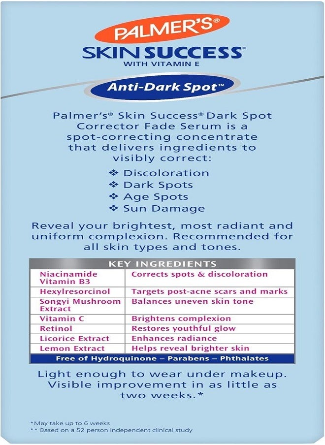 Palmer's Skin Success Dark Spot Corrector Fade Serum, 30ml/1 Fl Oz (Pack of 1)