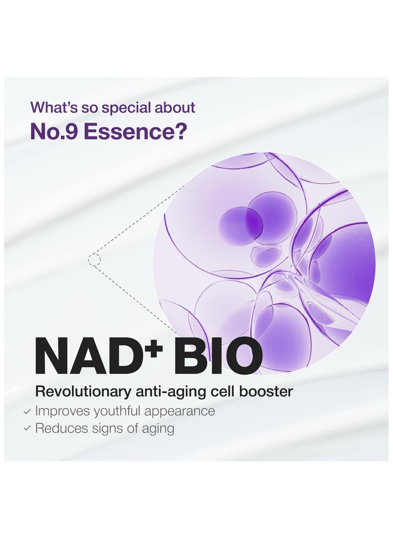 numbuzin No.9 Essence | NAD+ BIO Lifting-sil Essence | Lifting, Firming, Wrinkles, Fine Lines, Elasticity | Peptides, NAD+ | Aging, Dull Skin | 1.69 fl. oz.