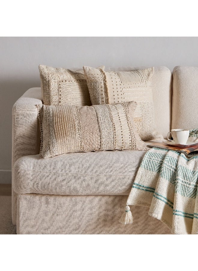 Petra Border Patch Filled Cushion 45 x 45 cm