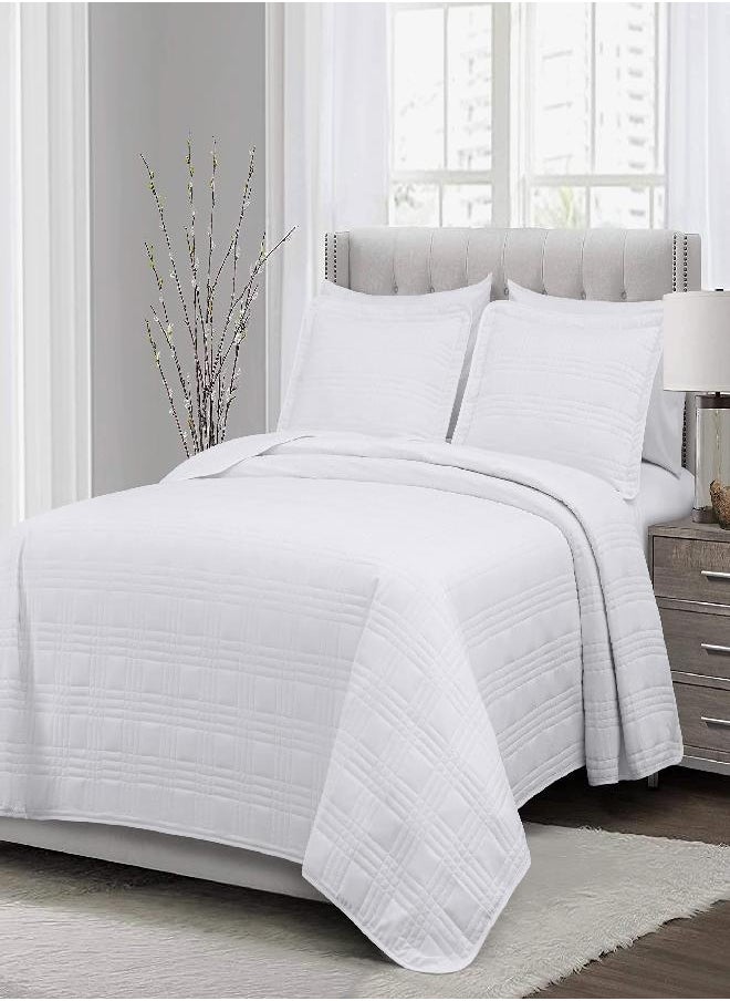 Chezmoi Collection Kingston 3-Piece Quilted Bedspread Coverlet Set Oversized Queen 100