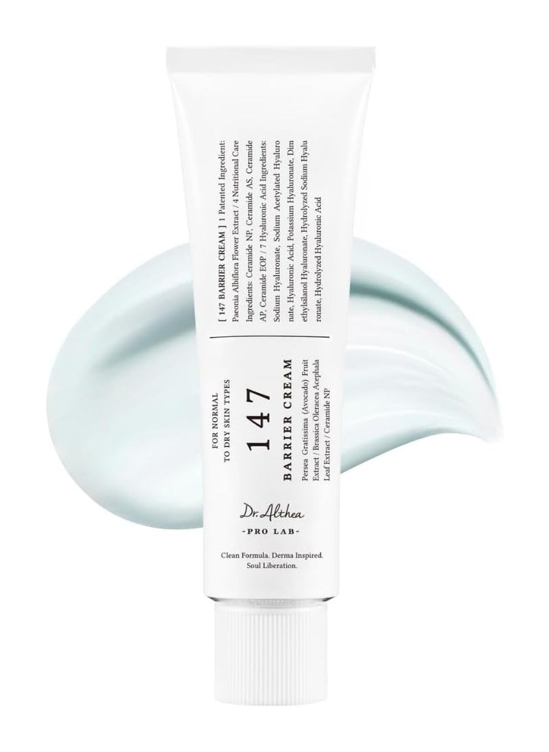 Dr.Althea 147 Barrier Cream | Daily Skin Barrier Repair Care | Deep Hydrating with Hyaluronic Acid & Ceramides | Korean Vegan Skincare for All Skin Types | 1.7 Fl Oz