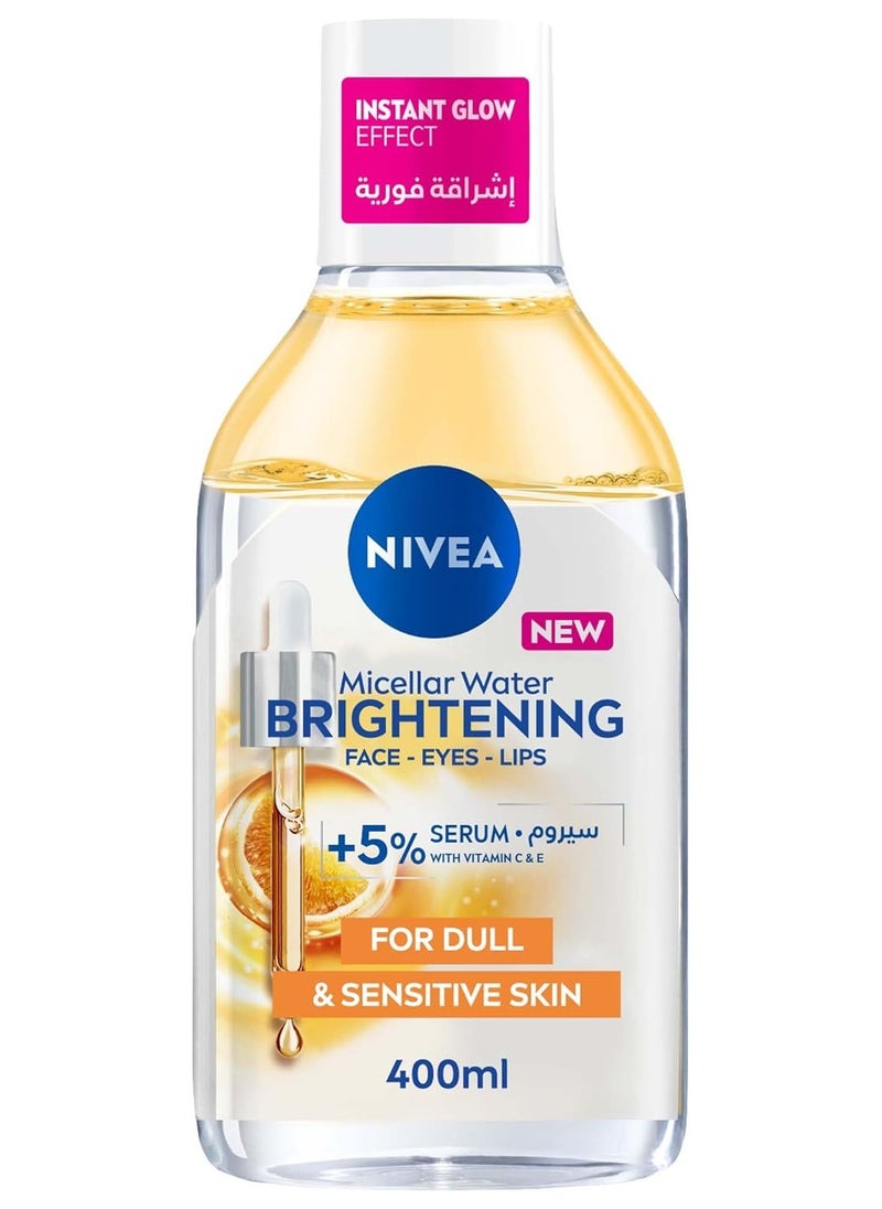 Brightening Micellar Water, Cleanses, Brightens and Removes Make-Up, Infused with Vitamins C and E, 400 ml