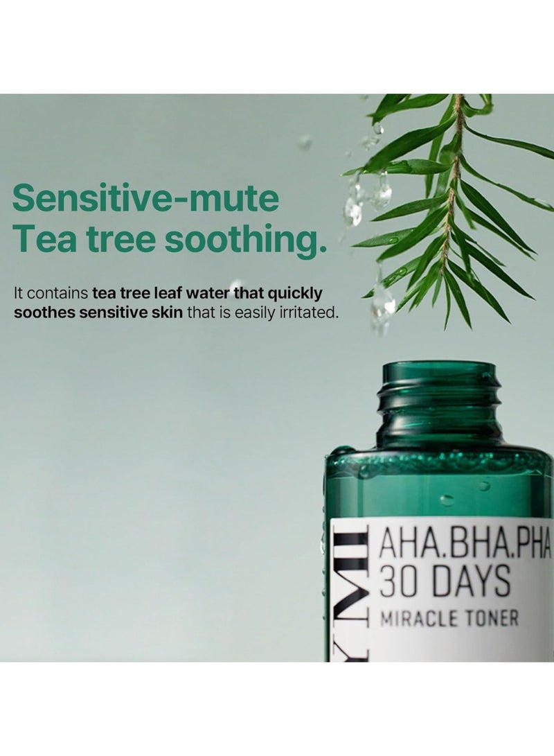 SOME BY MI 30 Days Miracle Bundle - AHA BHA PHA Toner, Bye Bye Blackhead Green Tea Bubble Cleanser & Face Massager - Korean Skincare for Blackhead Removal, Pore Minimizing, and Smooth Skin 270ml