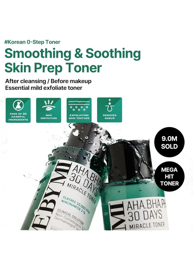 SOME BY MI AHA BHA PHA 30 Days Miracle Toner - 5.07Oz, 150ml - Mild Exfoliating Skin Prep Korean Toner for All Skin Types - Daily Blackhead Removing Pore Minimizer for Face Texture - Korean Skin Care 150ml