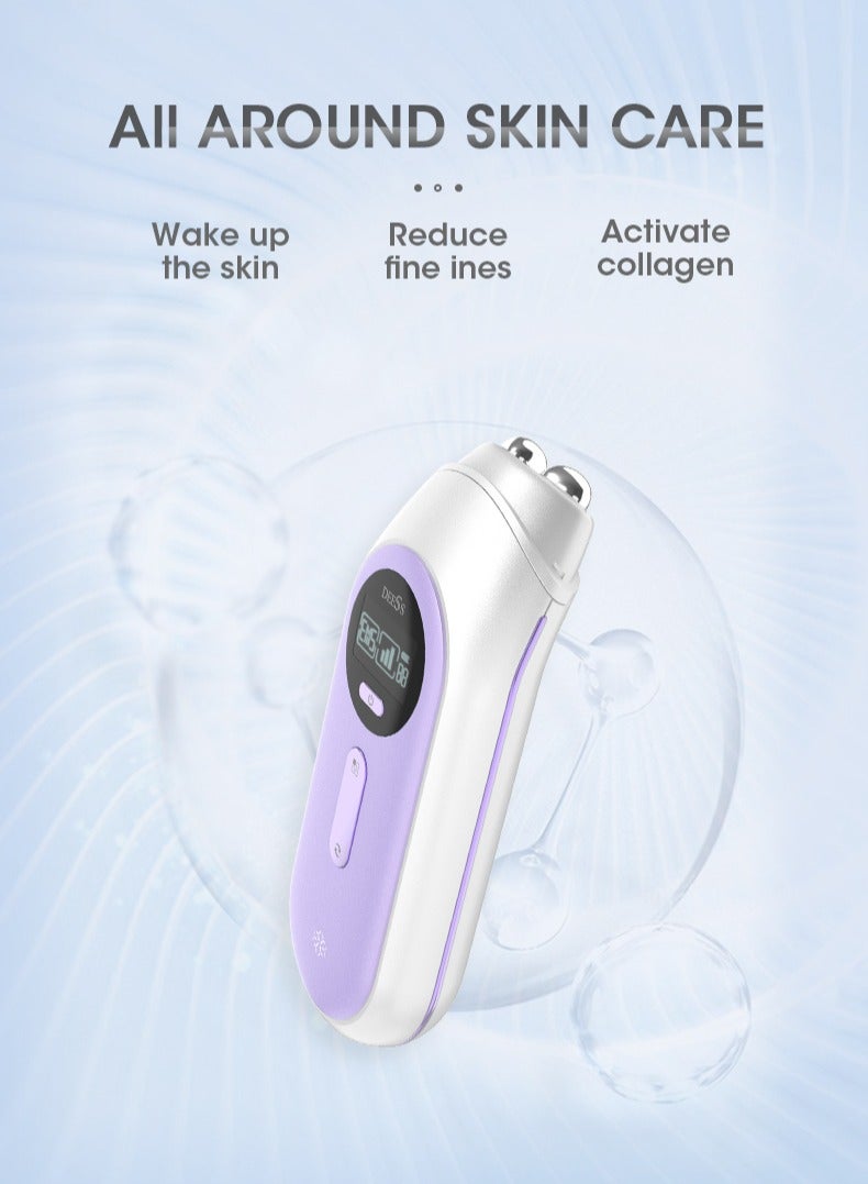 GP520 Skin Care Tools, RF+LED Light Technology Facial Treatment Device, Facial Massager, EMS Skin Tightening Machine, 3 Levels Energy, Anti-Aging, Wrinkle Reduction, Skin Rejuvenation Purple