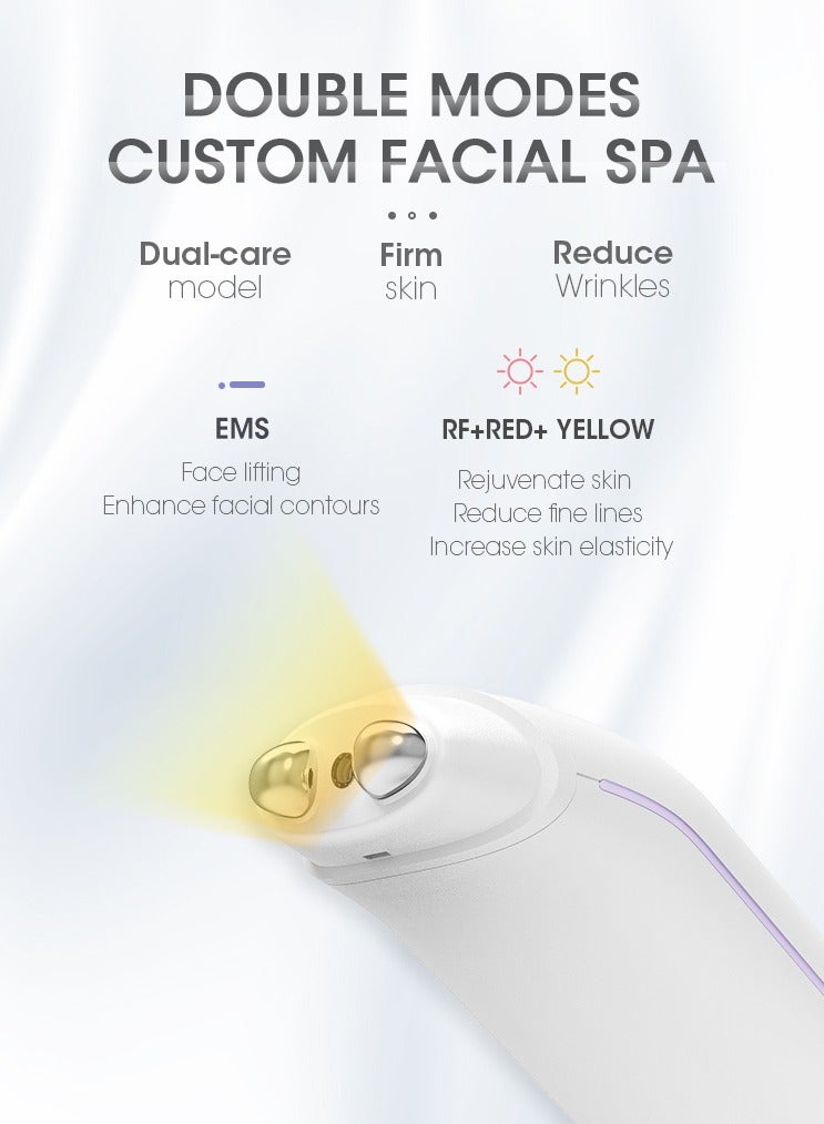 GP520 Skin Care Tools, RF+LED Light Technology Facial Treatment Device, Facial Massager, EMS Skin Tightening Machine, 3 Levels Energy, Anti-Aging, Wrinkle Reduction, Skin Rejuvenation Purple