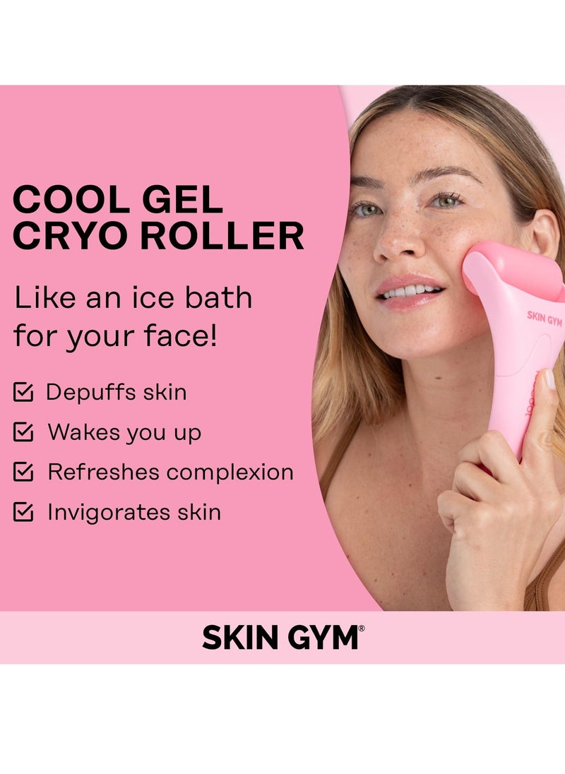 Skin Gym Ice Roller for Face - Anti Aging Ice Face Roller & Eye Roller for Eye Puffiness Relief, Travel Size Face Roller Skin Care & Face Ice Roller, Light Facial Ice Roller & Face Depuffer