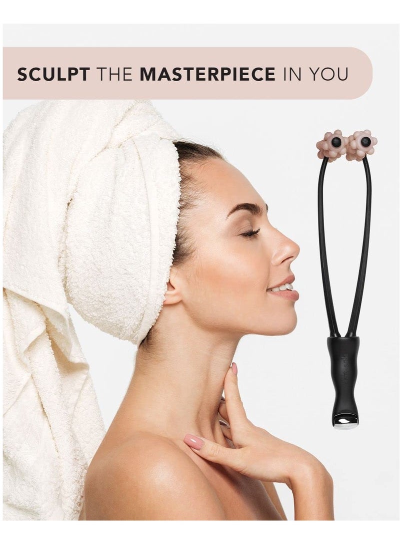 Kitsch Facial Lifting Roller for Wrinkles & Firming | 2-in-1 Eye & Face Massager Tool for Self-Care | Jawline Sculpting, Neck Lifting, and Skin Tightening Facial Roller Massager