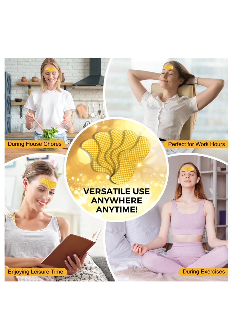 12Pcs 24K Gold Forehead Collagen Patches Forehead Wrinkle Patches with Aloe Vera Collagen Shea Butter and Vitamin E Smooth Fine Line and Wrinkles Anti Wrinkle Forehead Wrinkle Treatment Patch