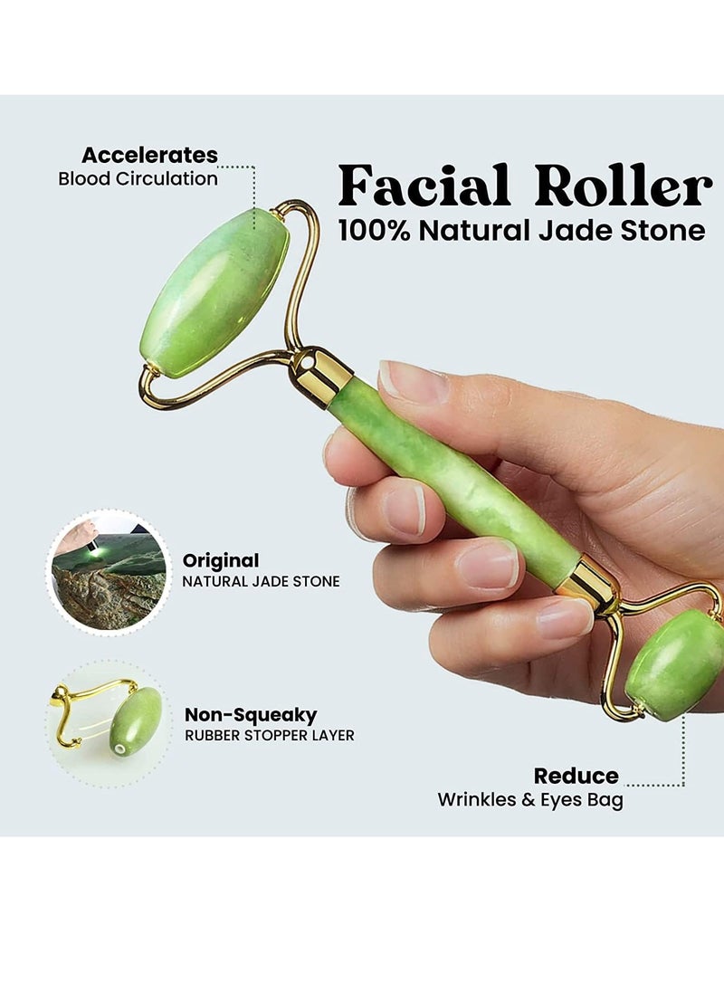ROSELYNBOUTIQUE Gua Sha Facial Tools Face Roller for Wrinkless Natural Skincare Tool Jade Roller Guasha Tool for Face