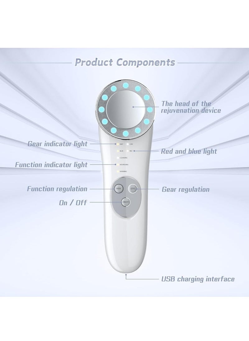 ES-1022 Microcurrent Facial Device Face Massager Facial Massager Face Roller Tools for Skin Care (White)