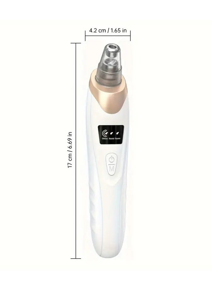 USB Rechargeable Blackhead Remover - Electric Pore Cleaner for Acne & Mites, 350mAh Lithium Battery