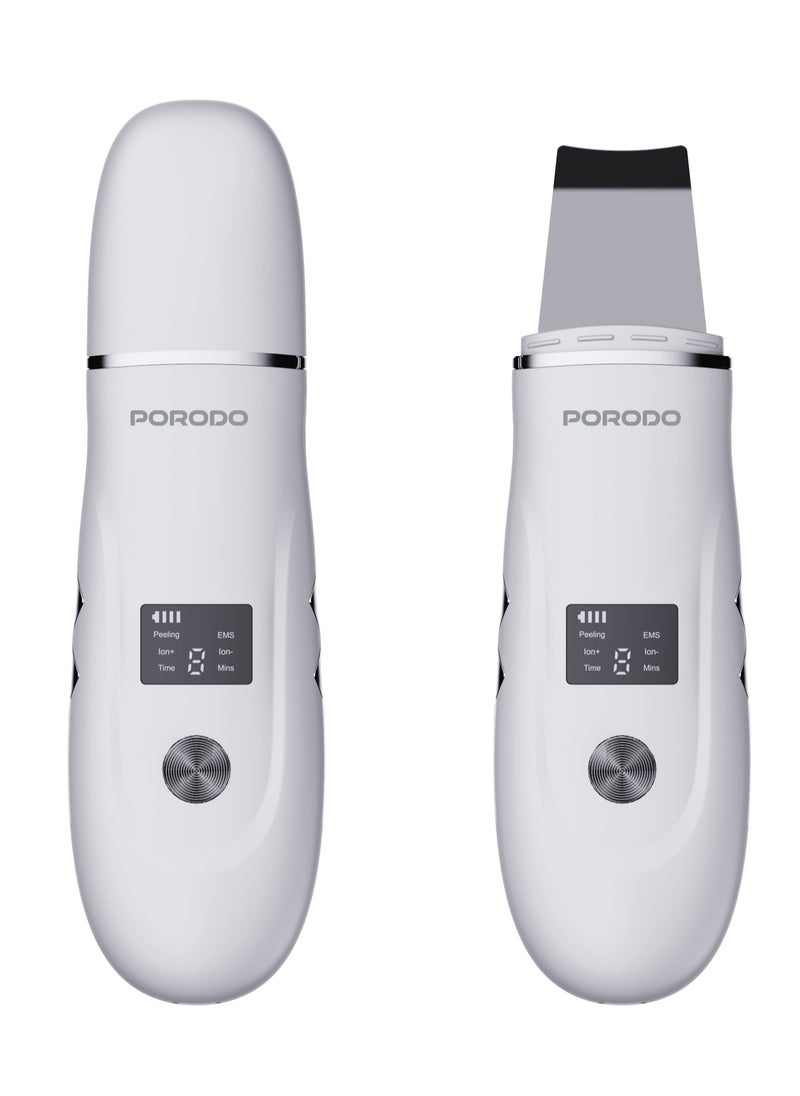 Ultrasonic Face Scrub & Peeler with LED Display /Gently Exfoliates the Skin / Suitable for All Skin Types/Deep Clean/ Exfoliate and Rejuvenate Your Skin - White