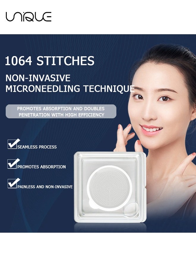 Microneedle Sticking Tablets and Puff - Disposable Soluble Microcrystalline Micro-tie Tablets - 1064 Needle Sticking Tablets - Insoluble Microneedles - Non-invasive Water Light Introduction Absorption Promotion Beauty Tools