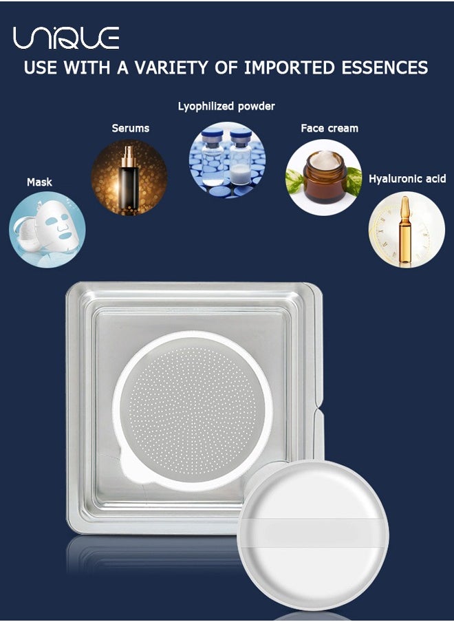 Microneedle Sticking Tablets and Puff - Disposable Soluble Microcrystalline Micro-tie Tablets - 1064 Needle Sticking Tablets - Insoluble Microneedles - Non-invasive Water Light Introduction Absorption Promotion Beauty Tools