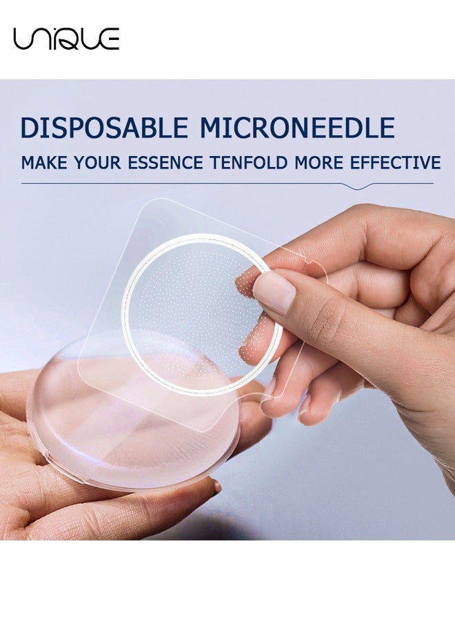 Microneedle Sticking Tablets and Puff - Disposable Soluble Microcrystalline Micro-tie Tablets - 1064 Needle Sticking Tablets - Insoluble Microneedles - Non-invasive Water Light Introduction Absorption Promotion Beauty Tools