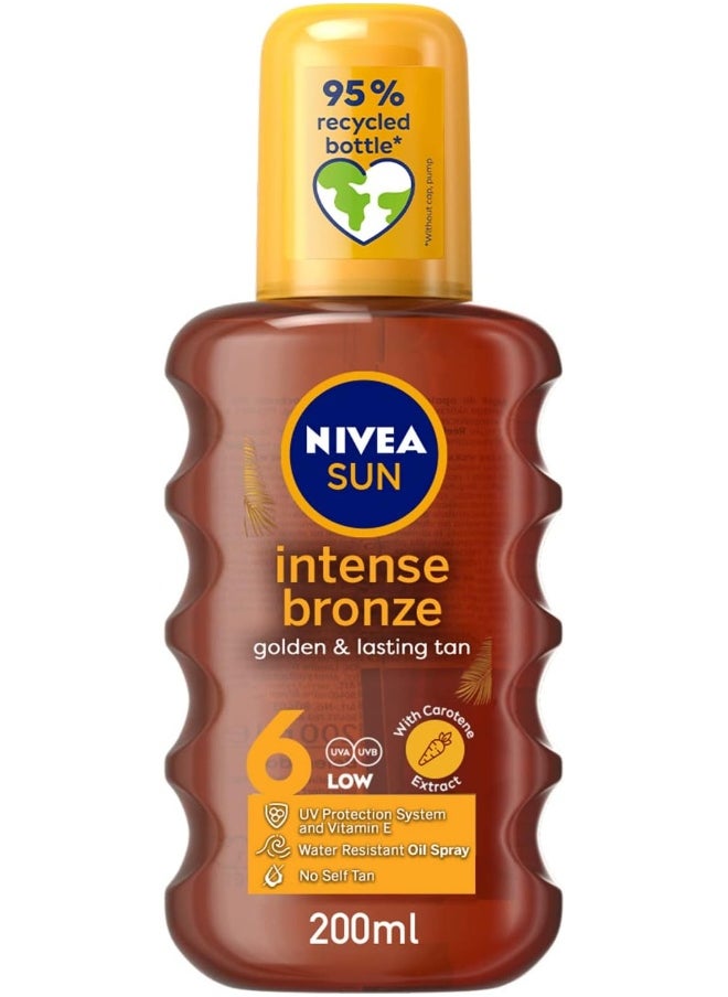 NIVEA SUN Tanning Oil Spray, Carotene, Vitamin E & Jojoba Oil, SPF 6, 200ml