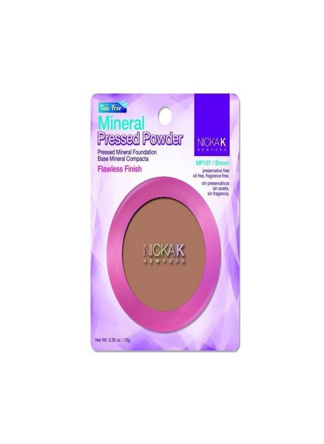 NICKA K New York Mineral Pressed Powder 0.35oz, MP107 Brown