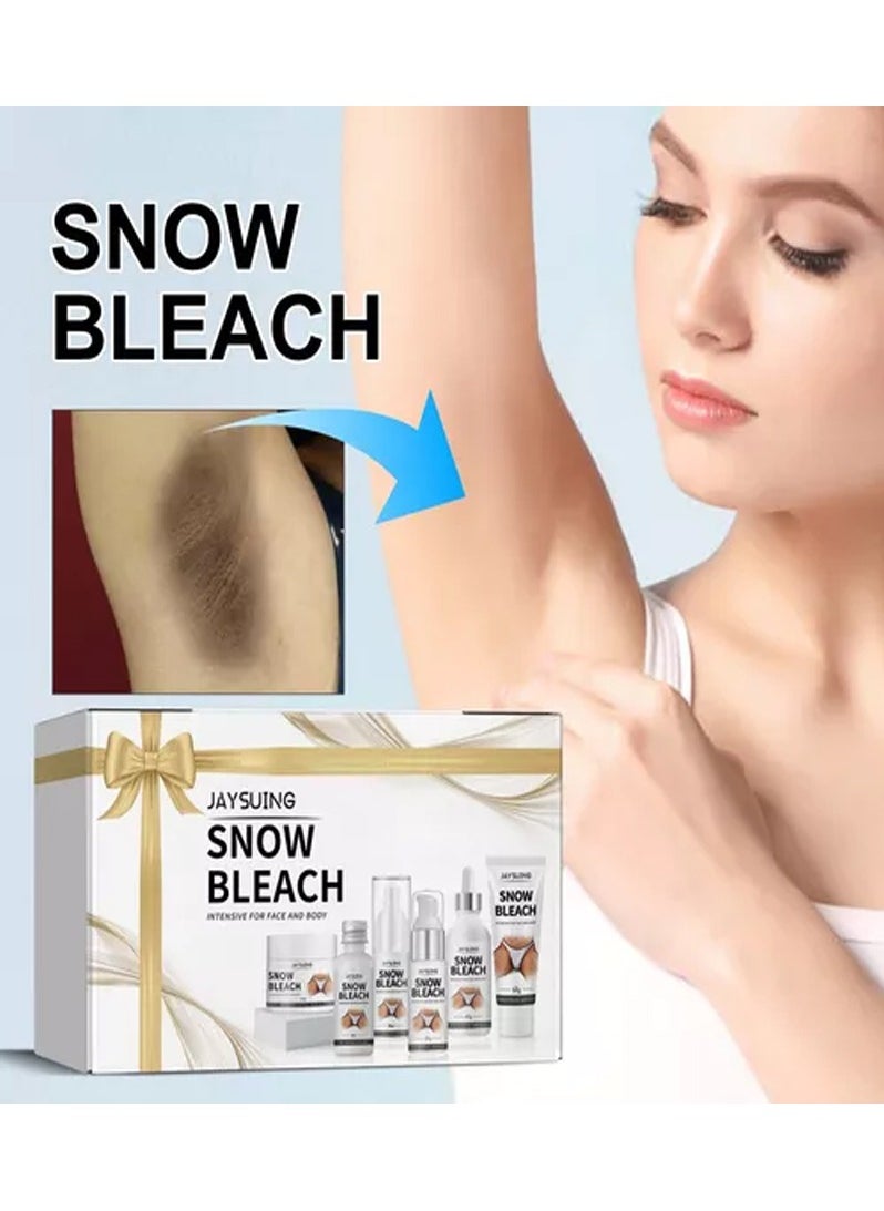 Jaysuing Snow Bleach Gift Set Moisturizing Niacinamide Face&Body Whitening Cream Underarm Knee Elbow Buttock Bleaching Lotion