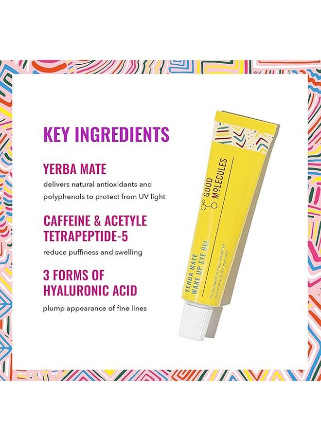 Yerba Mate Wake Up Eye Gel 15ml, Help Revitalize and Energize the Eye Area, Anti Wrinkles and Aging, Eliminate Swelling for All Skin Types, Eye Care