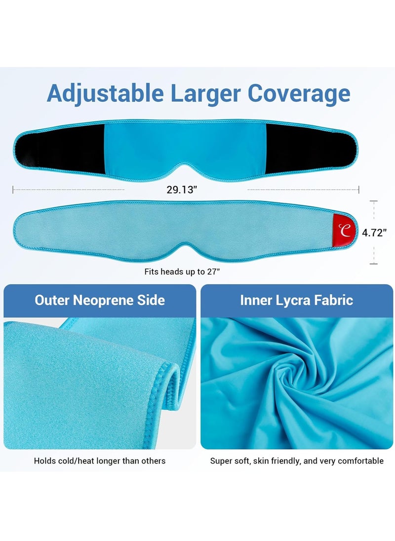 Comfytemp Cooling Eye Mask, 2PCS, Reusable Gel Ice Cold Eye Mask for Puffiness, Hot Cold Pack Wrap for Puffy Eyes, Dark Circles, Dry Eyes, Headache, Migraines, Stress Relief, Blue, FSA HSA Eligible