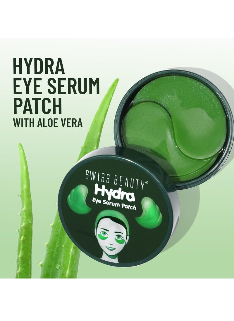 Swiss Beauty Hydra Anti Wrinkle Eye Serum Patch| Treats Dark Circles, Fine Lines And Wrinkles | Enriched With Collagen And Aloe Vera Extract | Shade- Aloevera, 60 Pcs|