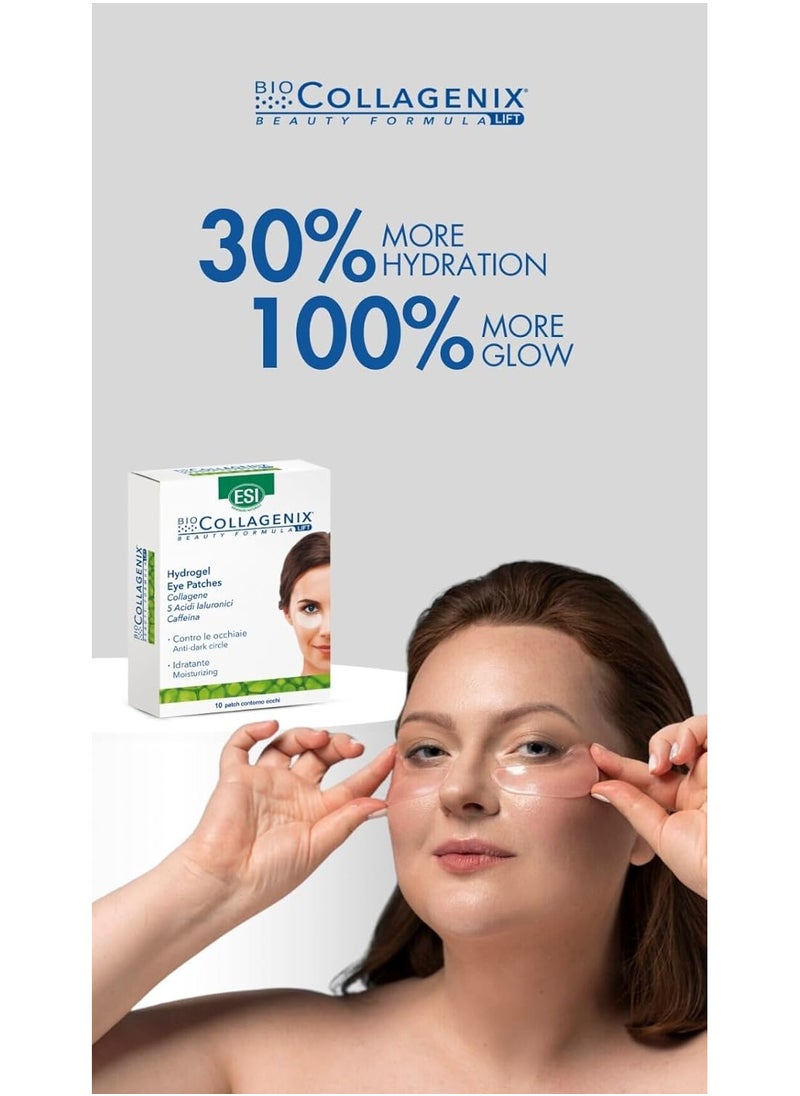 Hydrogel Eye Patches - Marine Collagen, Hyaluronic Acid & Caffeine for Dark Circle Reduction, Puffiness Relief, 30% Extra Hydration, Soothing Formula & Minimizing Under-Eye Wrinkles