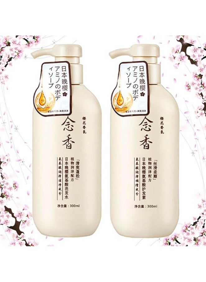 Sakura Evening Primrose Japanese Shampoo & Conditioner for Hair Loss & Growth for Soft & Thick Hair