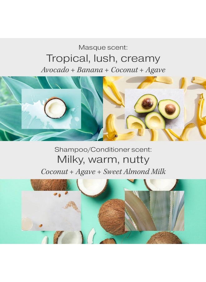 Moisture Smoothie + Hair Masque Bundle - Shampoo, Conditioner, Hair Care For Dry Damaged Hair, Formulated Without Sulfates & Parabens