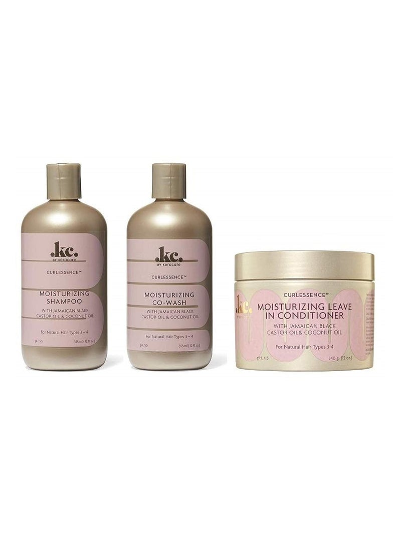 Keracare Curl-Essence Moisturizing Combo Set (COWASH&SHAMPOO&LEAVEIN)