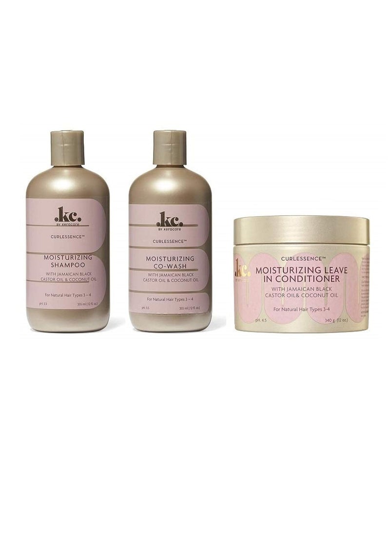 Keracare Curl-Essence Moisturizing Combo Set (COWASH&SHAMPOO&LEAVEIN)