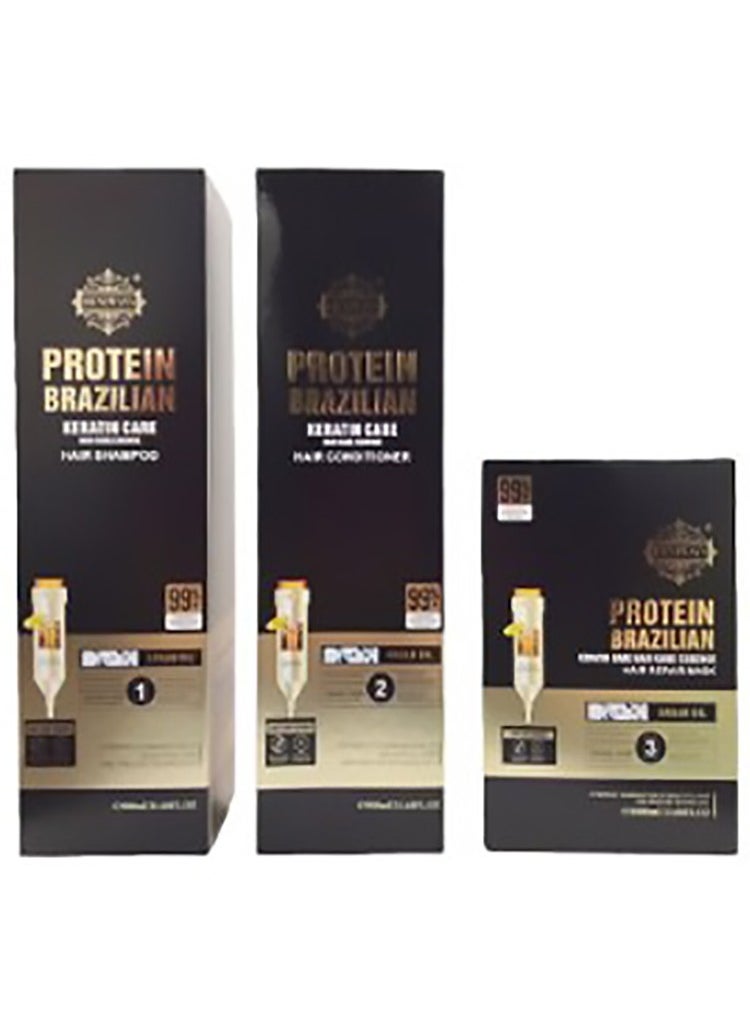 Heniways Protein Brazilian Keratin Hair Care Set 1x3
