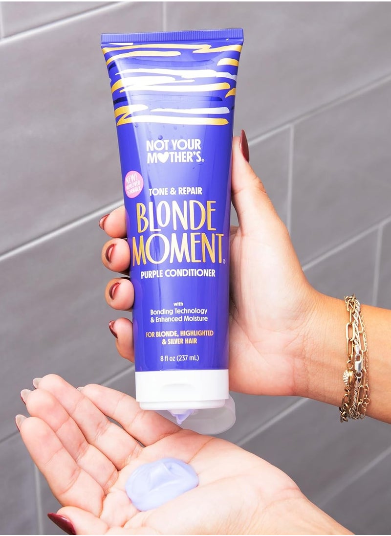 Not Your Mother's Blonde Moment Purple Shampoo and Conditioner (2-Pack) - 8 fl oz - Ideal for Blonde, Highlighted Brunette, Silver Hair - Helps with Bonding, Anti-Brass Toning, Repair, and Hydration