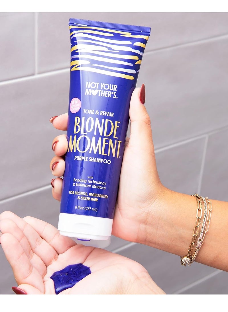Not Your Mother's Blonde Moment Purple Shampoo and Conditioner (2-Pack) - 8 fl oz - Ideal for Blonde, Highlighted Brunette, Silver Hair - Helps with Bonding, Anti-Brass Toning, Repair, and Hydration