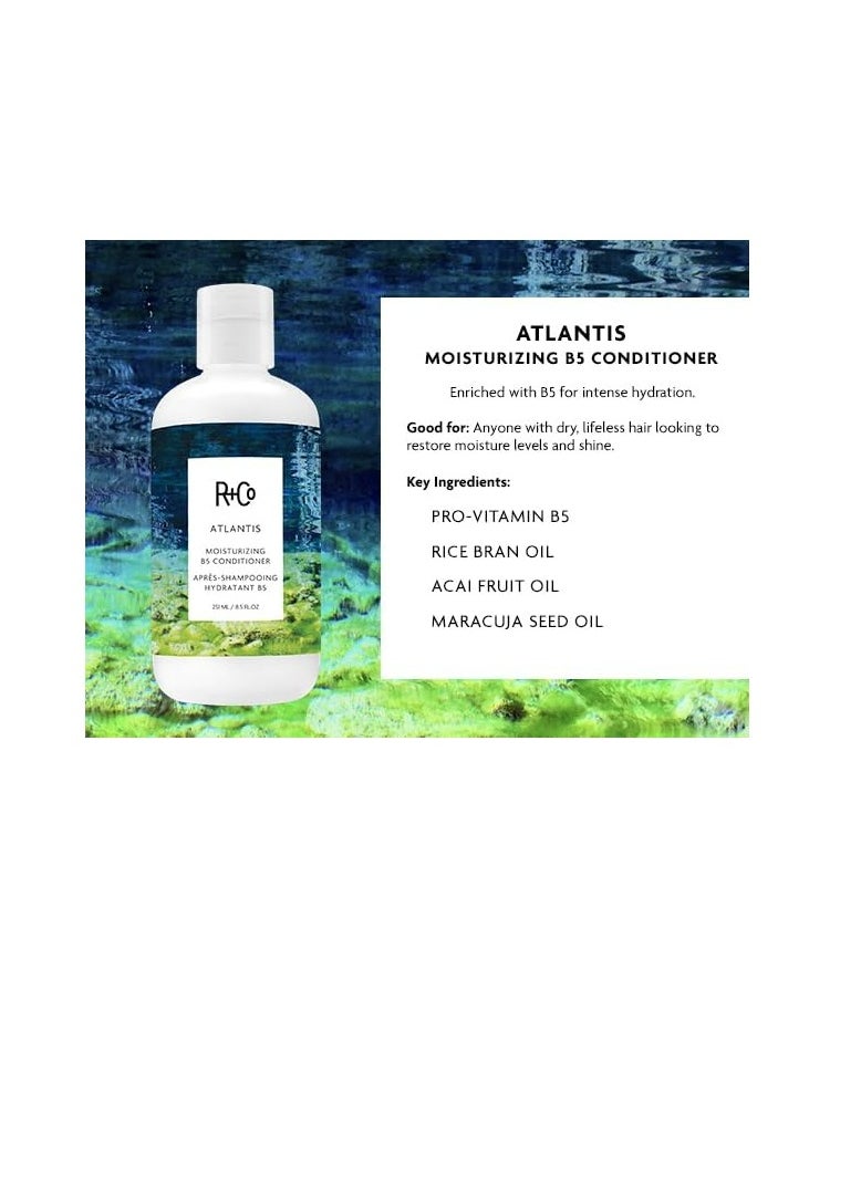 R+Co Atlantis Moisturizing B5 Shampoo + Conditioner + High Dive Deluxe Sample | Vegan + Cruelty-Free | 2 x 8.5 Oz + .5 Oz Deluxe Sample