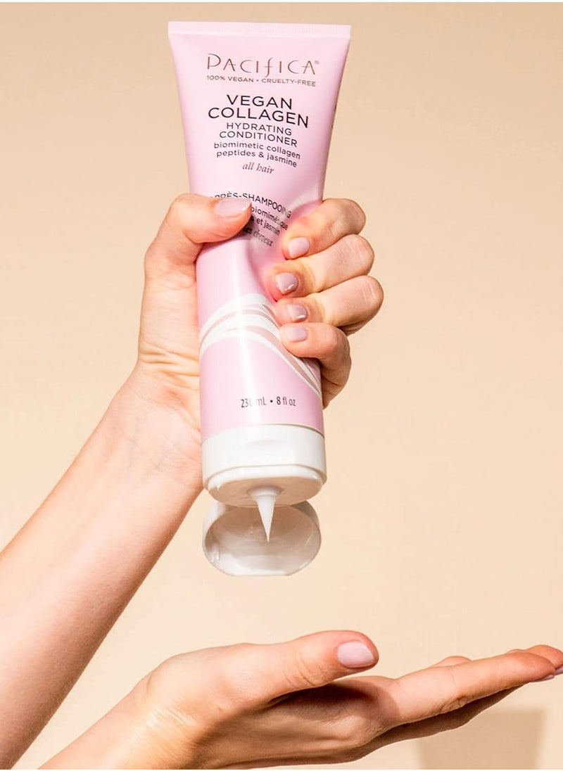 Pacifica Shampoo & Conditioner Set - Vegan Collagen Hydrating Hair Care, Restore Shine, Moisture, Repair Split Ends, For Dry, Damaged Hair Clean Vegan & Cruelty-Free Dermatologist Tested