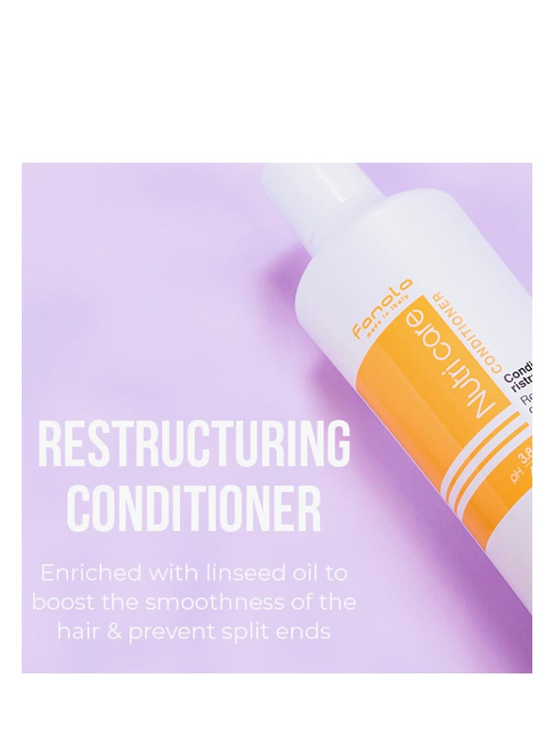 Fanola No Yellow Shampoo & Nutri Care Restructuring Conditioner 33.8 oz / 2pk - Anti Brass Depositing Purple Shampoo Toner for Blonde Hair,Damaged Hair