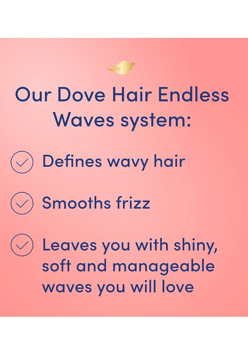 Dove Shampoo and Conditioner Set, Endless Waves – Anti-Frizz Hair Products for Wavy Hair, Curl Defining, 20.4 Oz Ea