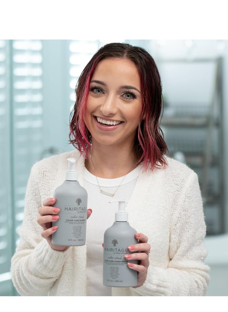 Hairitage Color Check Moisturizing Shampoo and Conditioner Set, UV Protection for Color Treated Hair, Prevent Color Washout, Fading, 13oz each (26oz total)