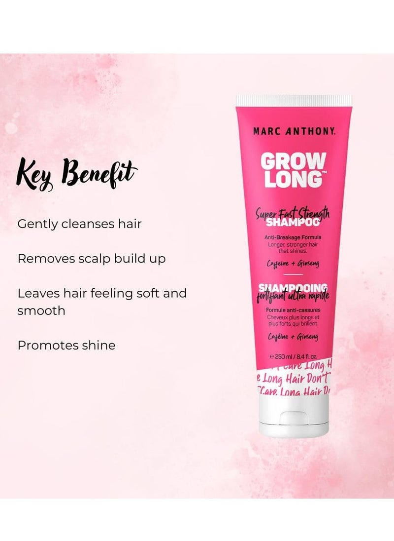 Marc Anthony Strengthening Biotin Shampoo, Grow Long Anti-Frizz, Anti-Breakage & Nourishing Formula For Split Ends - Vitamin E, Caffeine & Ginseng for Dry & Damaged Hair