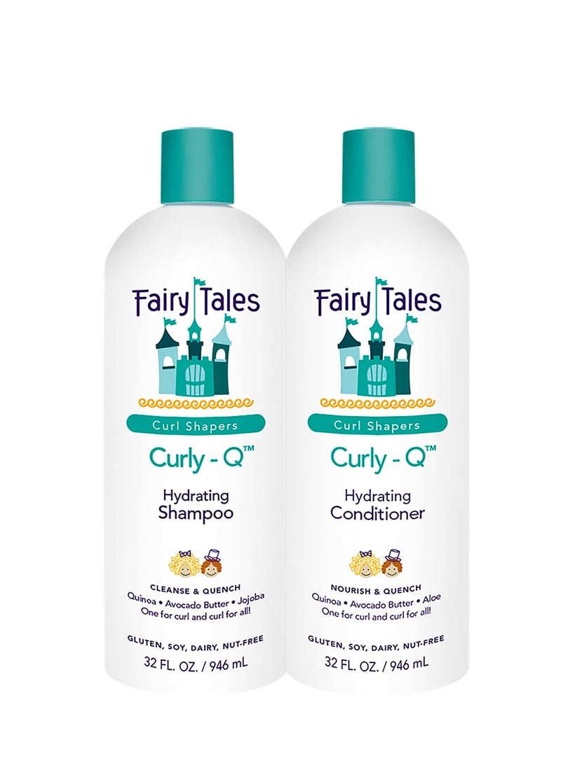 Fairy Tales Curly-Q Daily Hydrating Shampoo and Conditioner for Kids - 32oz Curly Hair Set - Paraben, Sulfate, Gluten and Nut Free